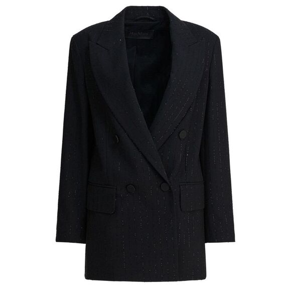 MAX MARA PIANOFORTE Double-Breasted Sequined Blazer Women BLACK Coats & Jackets